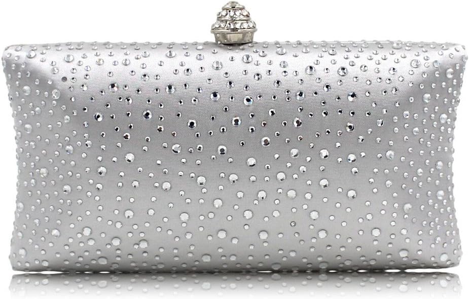 激安 イブニングバッグ 女性の宴会化粧品イブニングドレスバッグブライダル結婚式クラッチバッグ Color Silver