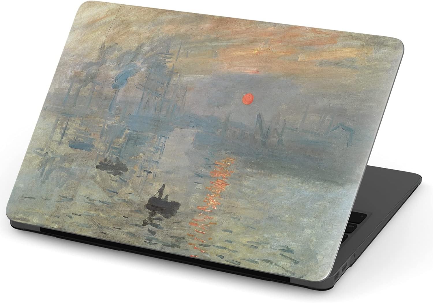 Mertak Hard Case Compatible with MacBook Pro 16 14 Air 15 13 inch M3 M2 M1 Mac 2024 2023 2022 2018 Laptop Clear Cover Impression Sunrise Painting Claude Monet Touch Bar Seascape Protective Plastic