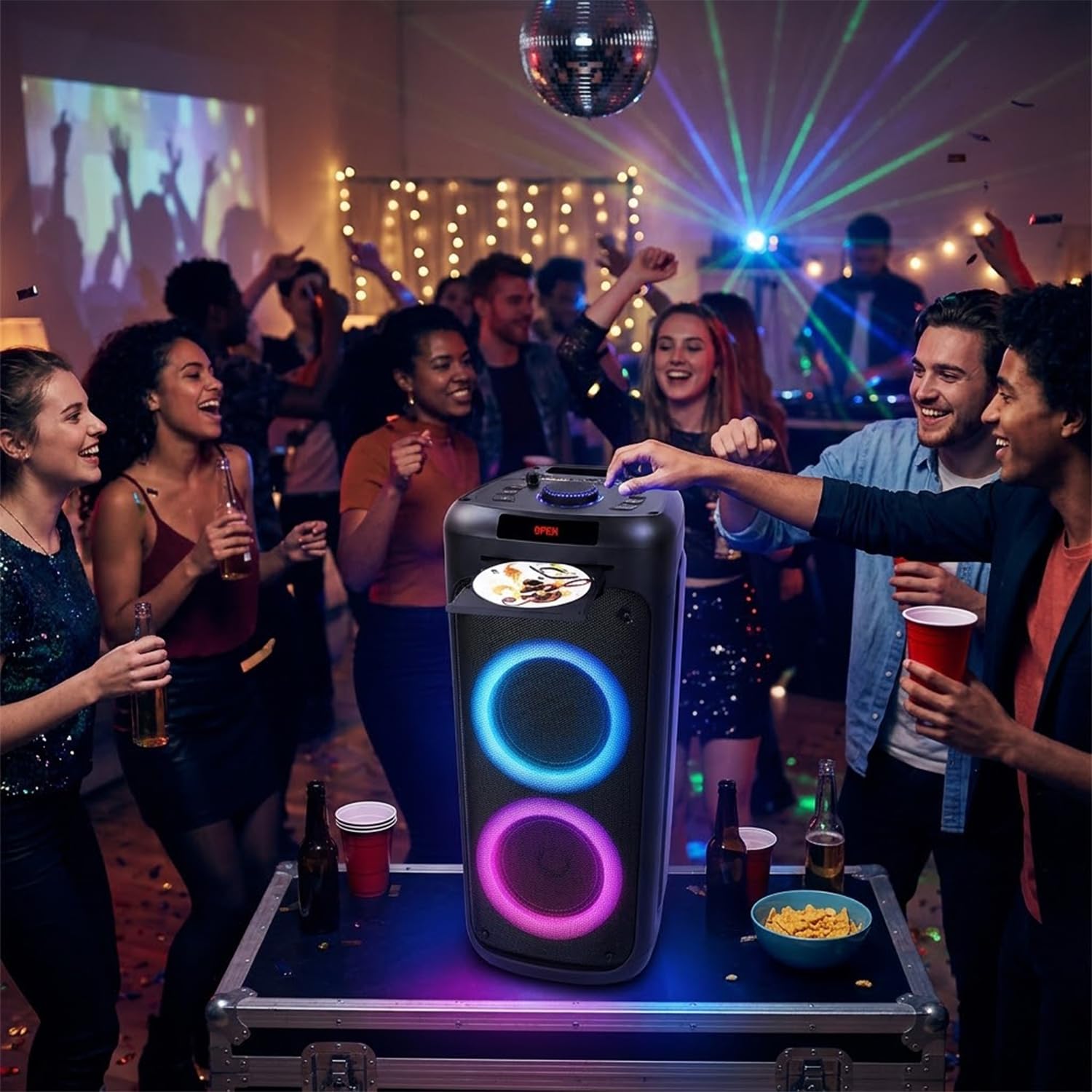 BM SONIC MS06-CD-XXL Enceinte 1000W Lecteur CD Bluetooth Karaoké