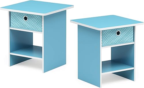 Miniatura 124 de Furinno - Colección Dario - Mesa auxiliar / mesita de arrime / mesita de noche / mesita de luz con cajón, paquete de 1, color expreso/marrón