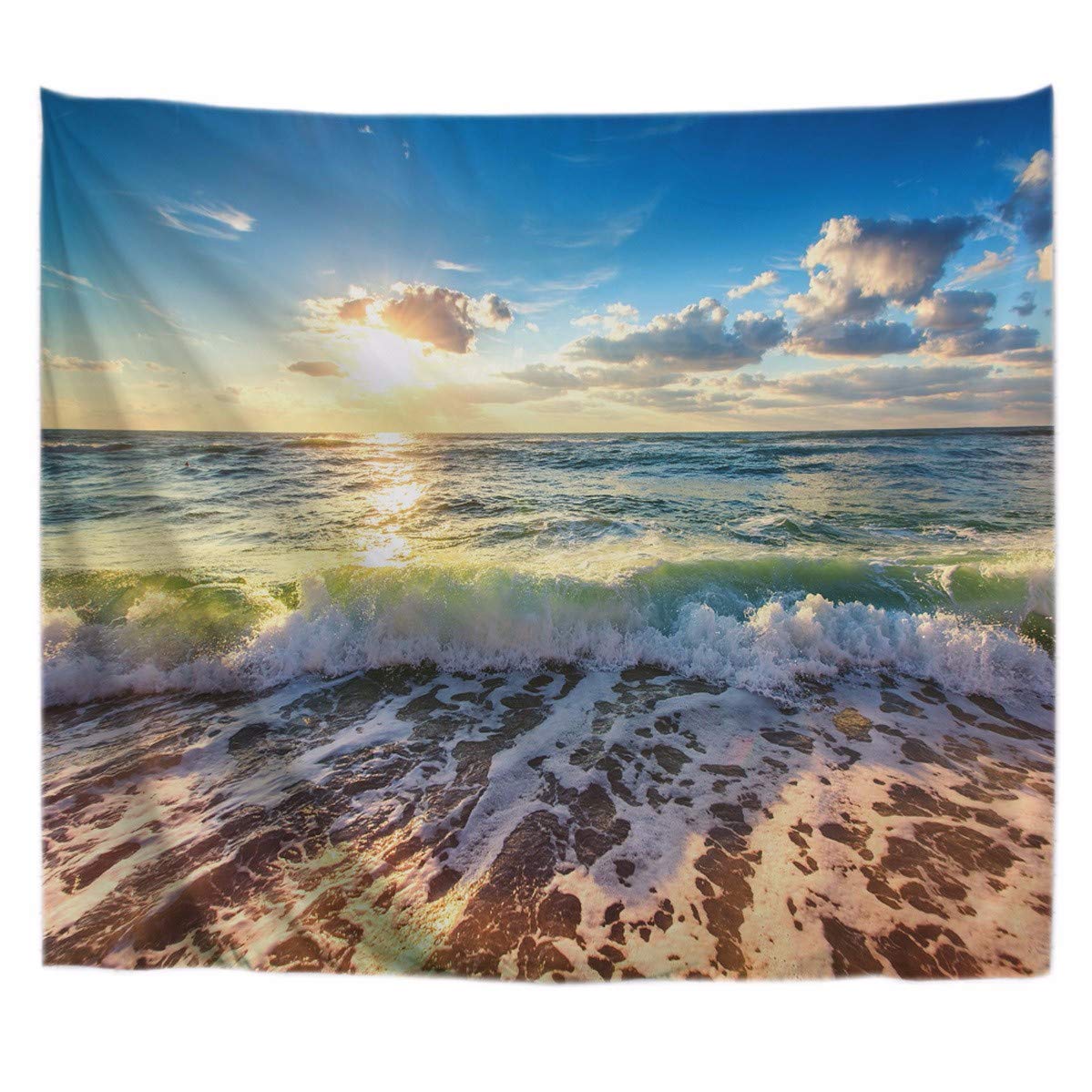 A.Monamour Tropical Dark Green Banana Palm Tree Leaf Plants Themed Print Fabric Tapestry Wall Hangings Blanket Bohemian Bedspread Cover Hippie Beach Towels Bedroom Living Room Dorm 153X102Cm/60"X40" — view 34