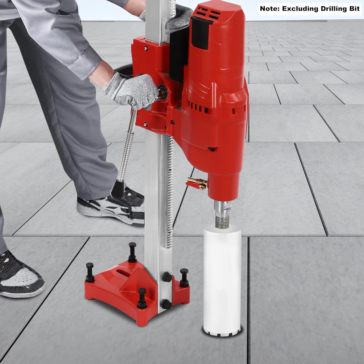 Diamond Core Drill Machine, 4250W 500RPM 10in Wet Concrete Core Drilling with Stand, Depth Control, Safety Clutch for Reinforced Concrete, Masonry, Vertical Coring