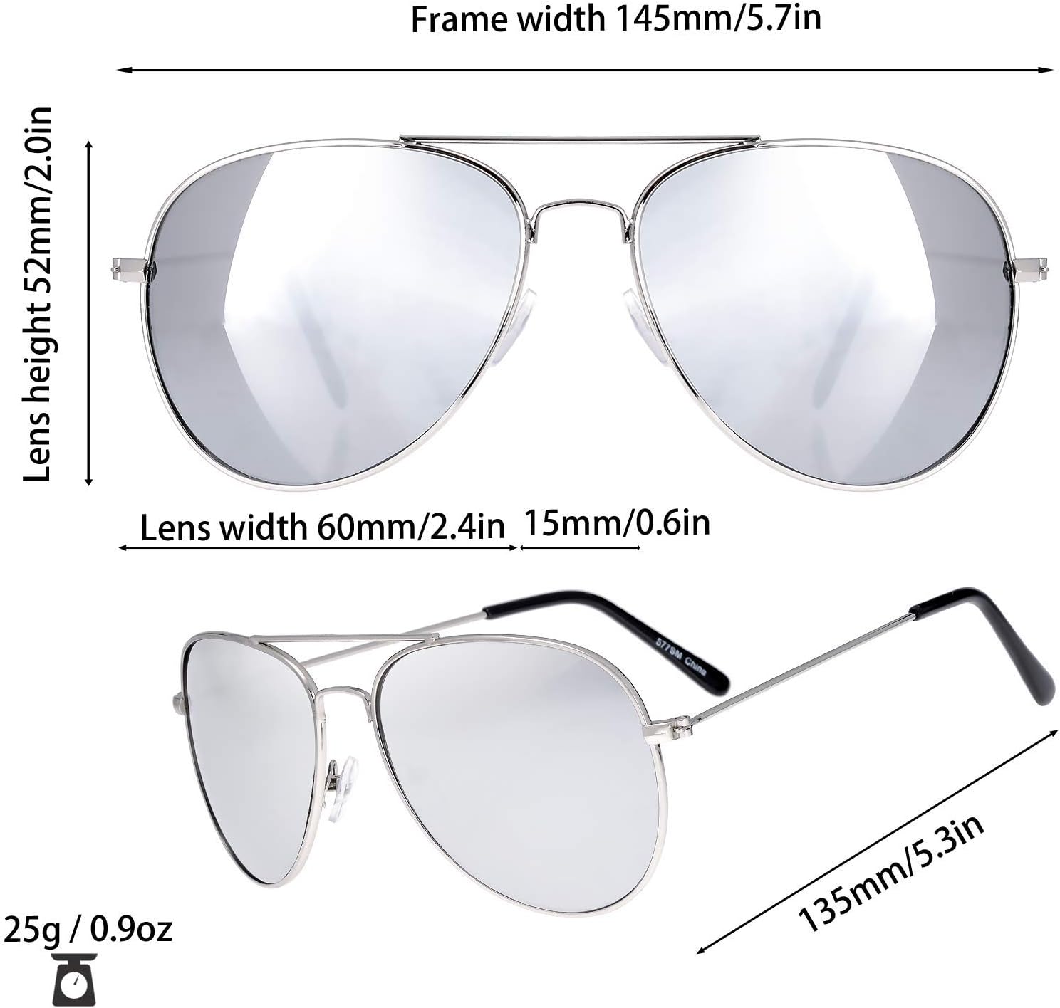 The Fresh Classic Metal Frame Mirror Lens Aviator Sunglasses with Gift Box - Image 2