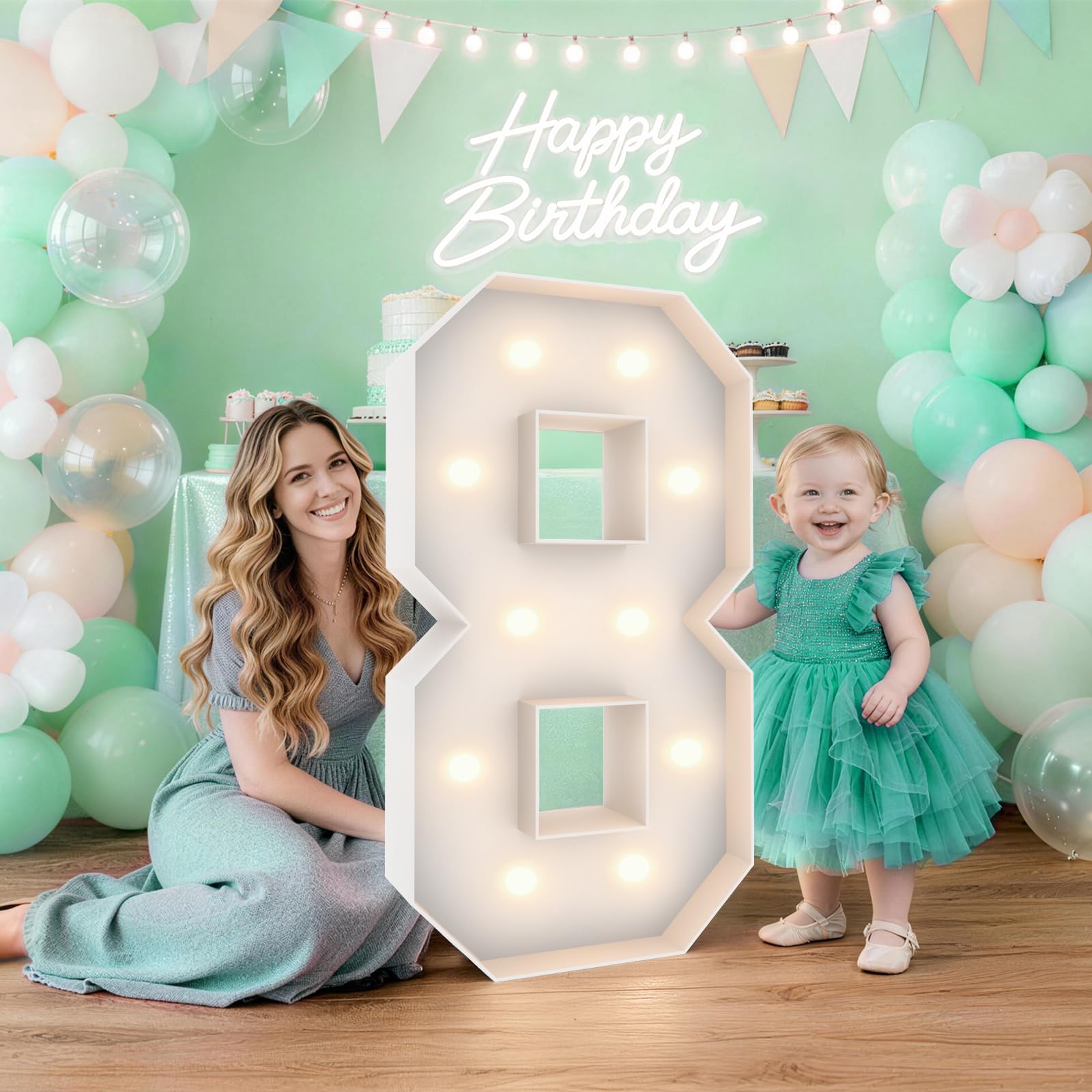 Chiffres lumineux 91 cm pour chapiteau et anniversaire en mousse prédécoupée