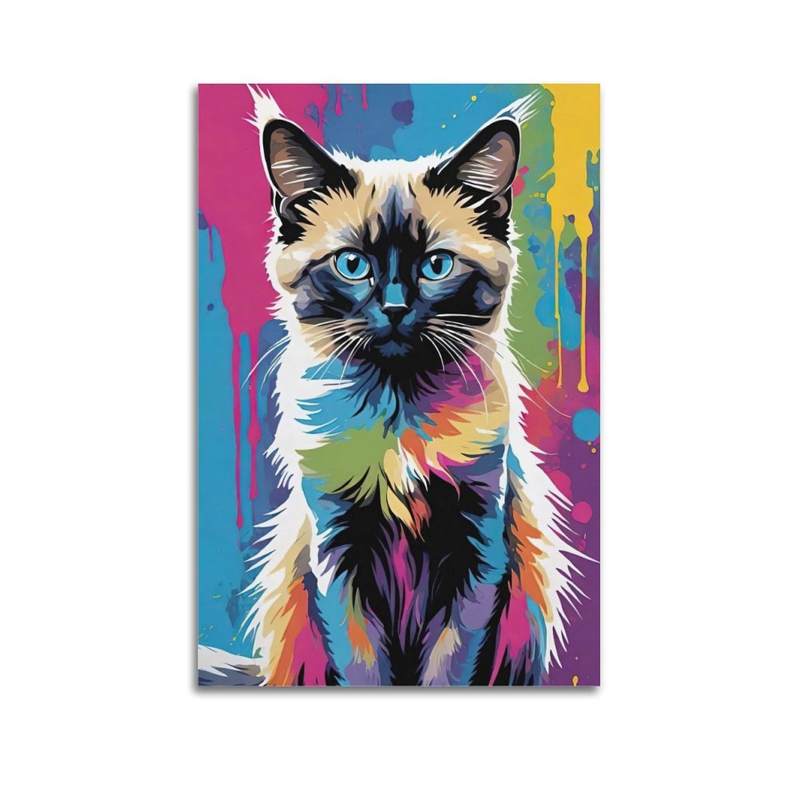 ZSZWHJ Animal Poster Cute Kitten Poster Decorative Painting Canvas Wall Posters And Art Picture Print Modern Family Bedroom Decor Posters 24x36inch(60x90cm)