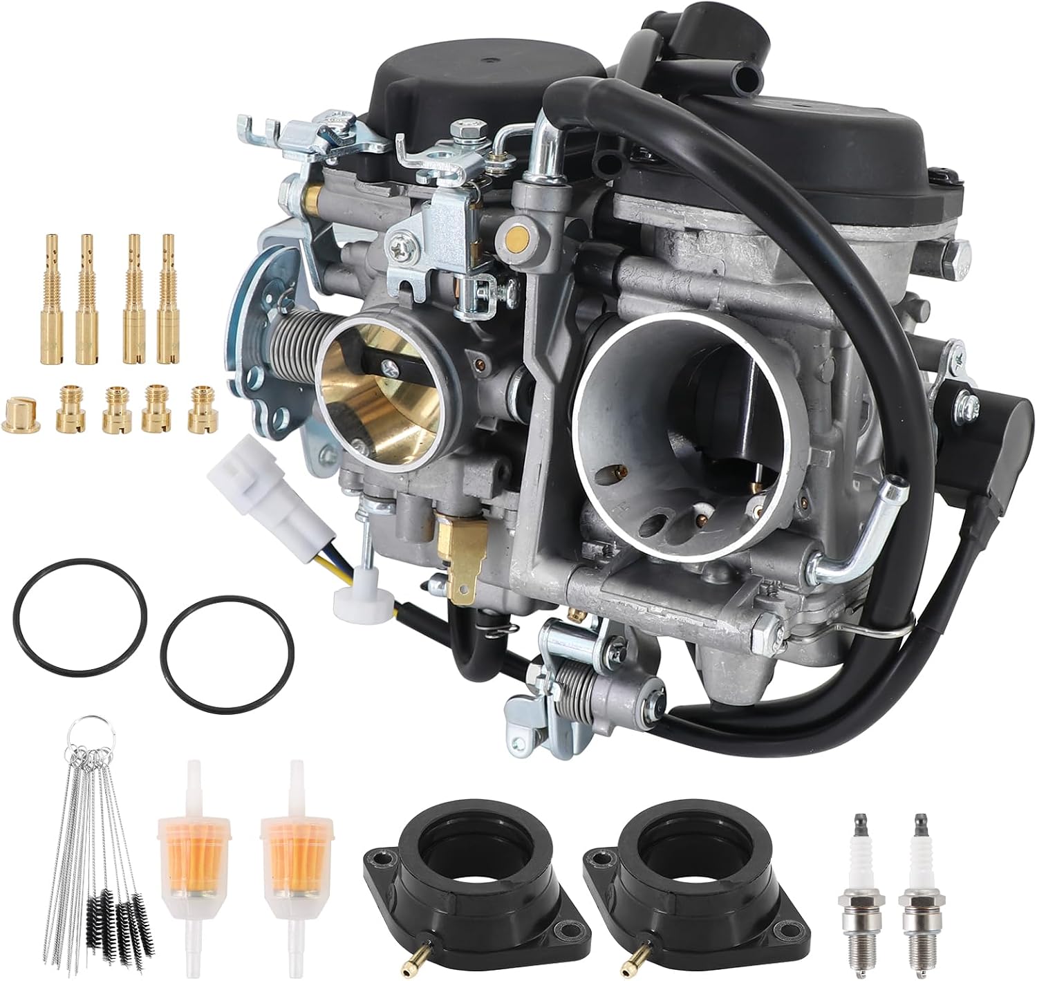 Kipa Carburetor Kit For Yamaha V-Star 1100 Custom Classic XVS1100 1999-2003 XVS1100A 2000-2003 Silverado XVS1100AT 2003-2005 Midnight Custom XVS1100 2005 5EL-14900-20-00 5EL-14900-30-00