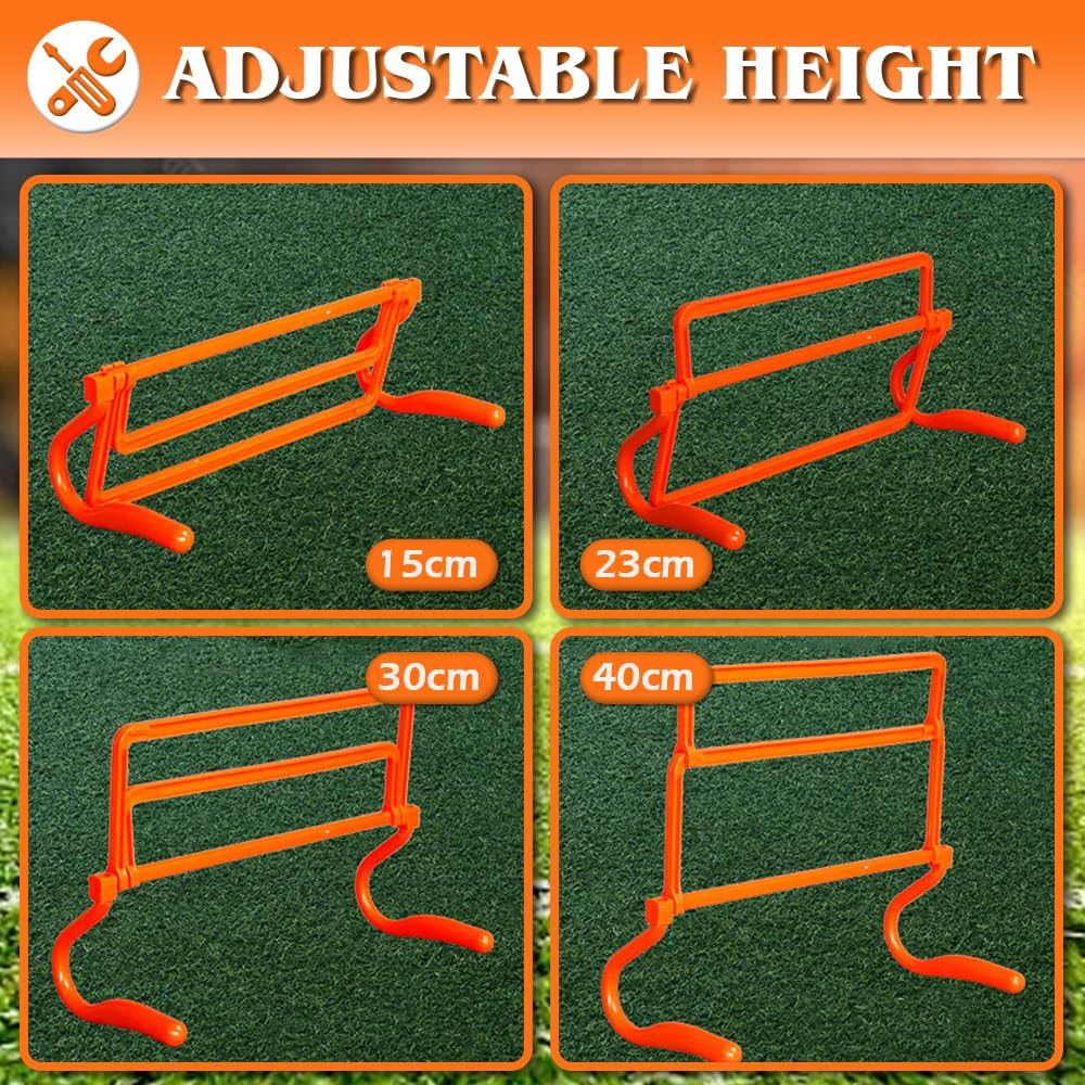 6er Set Agility Hürden, Speed Agility Training Hürden, Höhenverstellbare Speed Training Hürden, Tragbares Speed Training Equipment mit Tragetasche