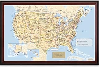 Map Your Travels Personalized U.S. Traveler Wall Art | Premium Wood Fram...