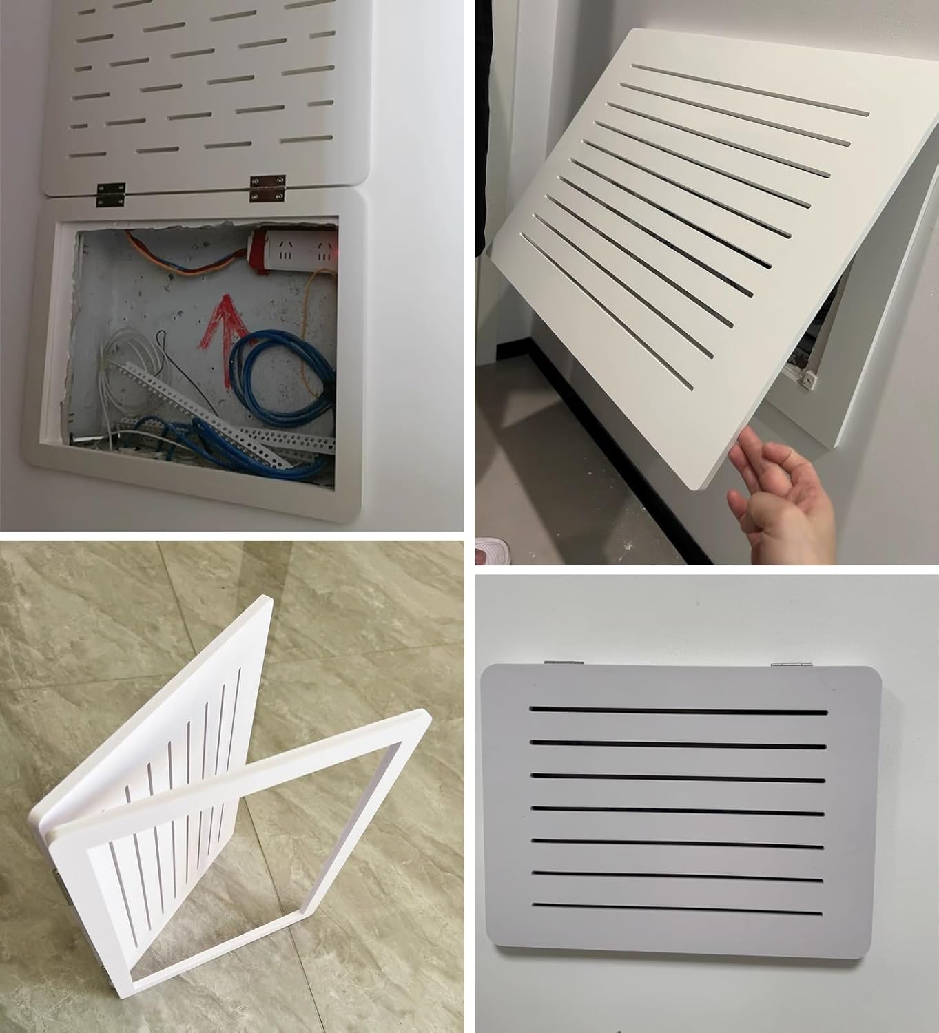 Electrical Panel Cover Hollow Design Breaker Box Cover Decorative, Flip-Up Household Electric Panel Cover Decorative, Distribution Box Protective Lid for Living Room(Style B,40x30cm (15 3/4"x11 3/4"))