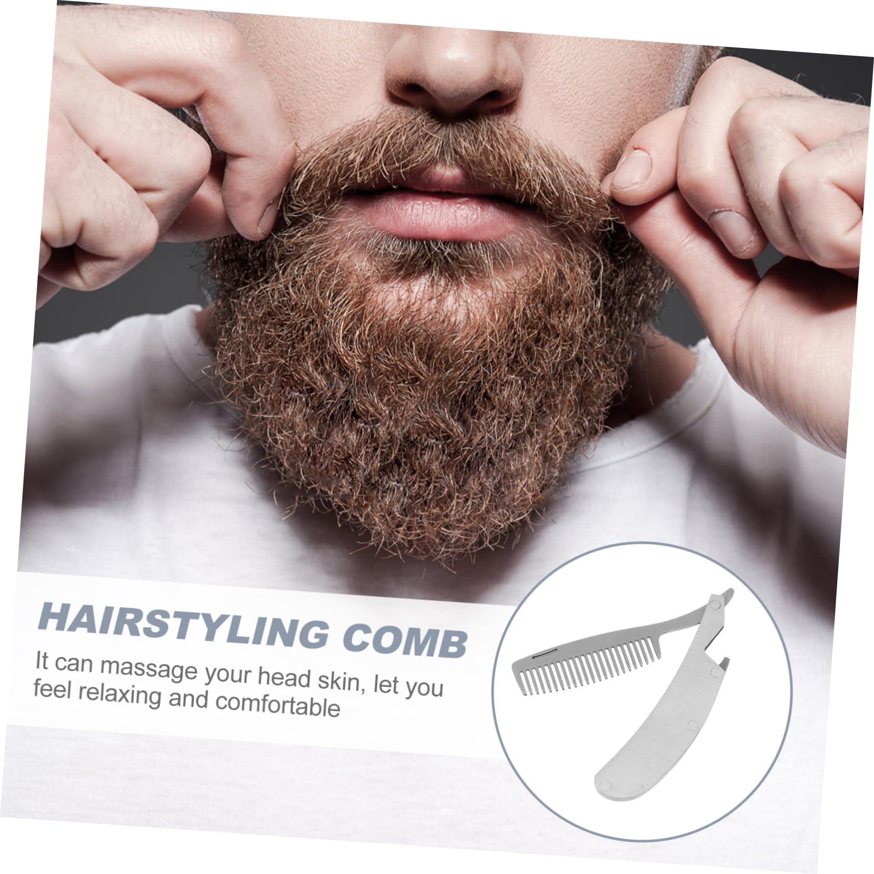 WOONEKY 4 Pezzi Pettine Per Con Spazzola A Denti Pettine Modellante Per Barba Portatile Facile Da Usare Per Uomini
