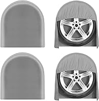 OutdoorLines Waterproof UV-Proof Tire Covers Set of 4 for RV Jeep Trailers - Windproof 24-26" Universal Fit Gray