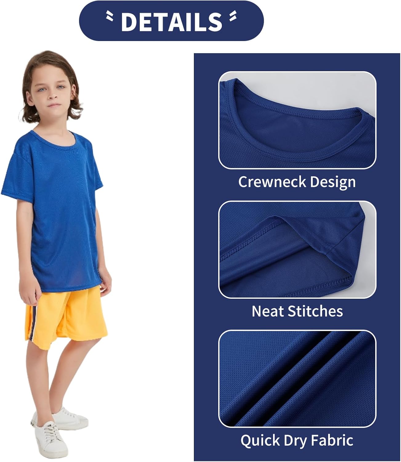 6 Pack Boys Youth Kids Mesh Athletic Quick Dry T Shirts Short Sleeve Moisture Wicking Tee Shirts Active Tops (Age 4-18) - Image 4