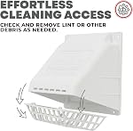 DEFLECTO Wide Mouth Dryer Vent Hood with Removable Bird Guard, Damper, Weather-Resistant, 4 Inches Hood, Plastic, White (HR4W)