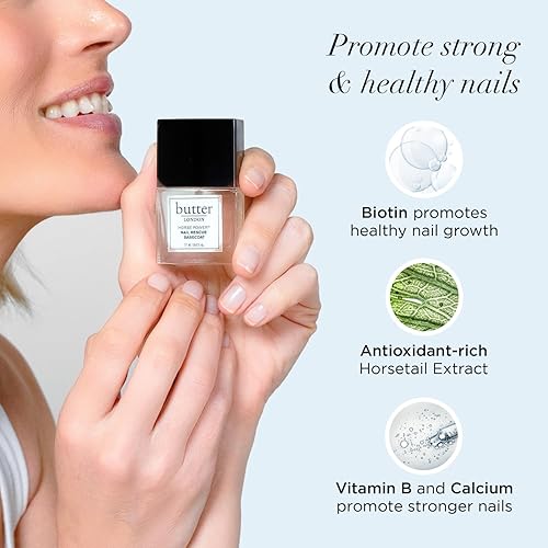 Miniatura 3 de butter LONDON Horse Power - Capa base de rescate de uñas restaura las uñas dañadas promueve el crecimiento saludable de las uñas biotina vitamina B