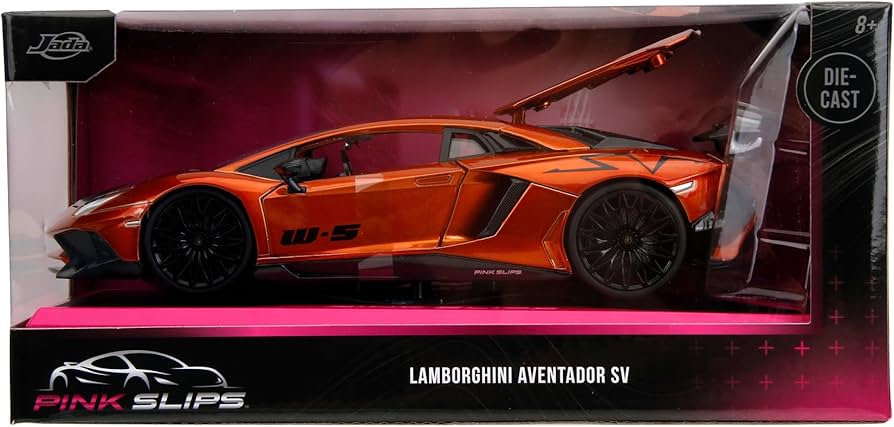 JADA Pink Slips 1:24 Lamborghini Aventador SV Die-Cast Car w/Base