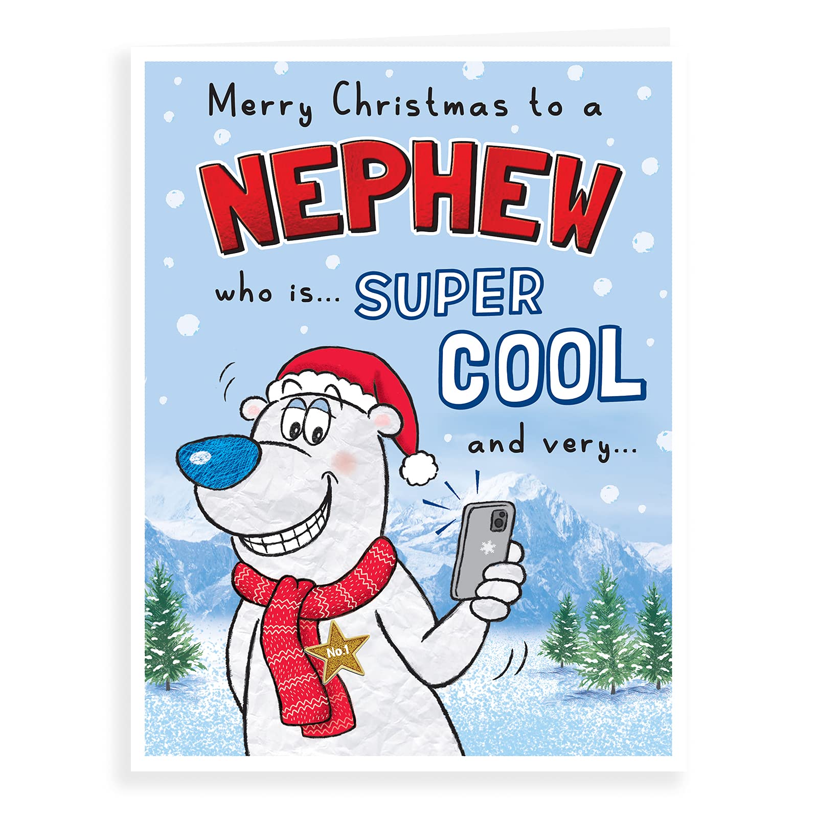 Piccadilly Greetings Character Christmas Card Nephew - 8 x 6 inches, A41334