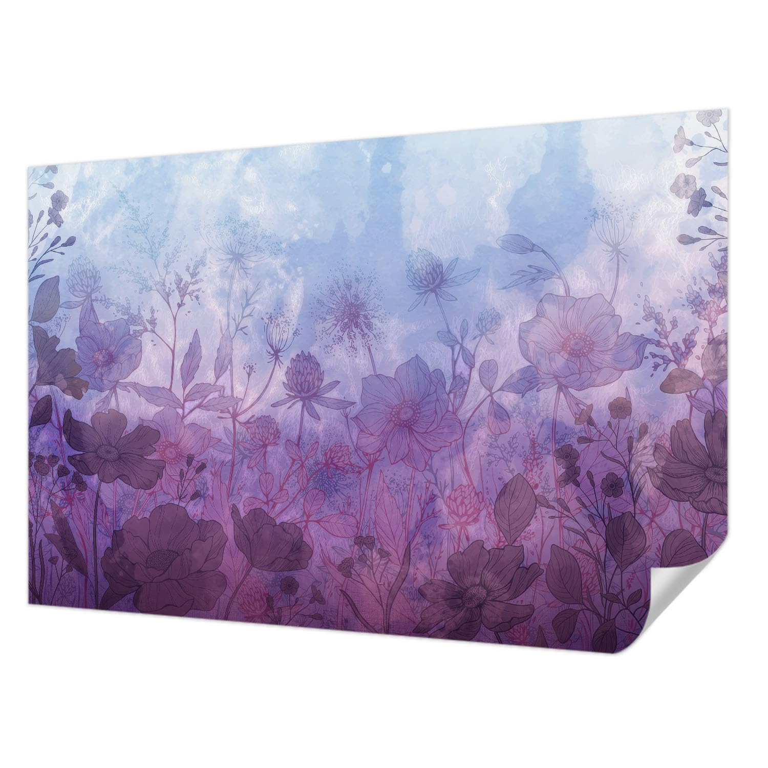 Papier Peint Auto-Adhésif Haute Qualité Résistante aux Taches Tulup Fleurs Pastel