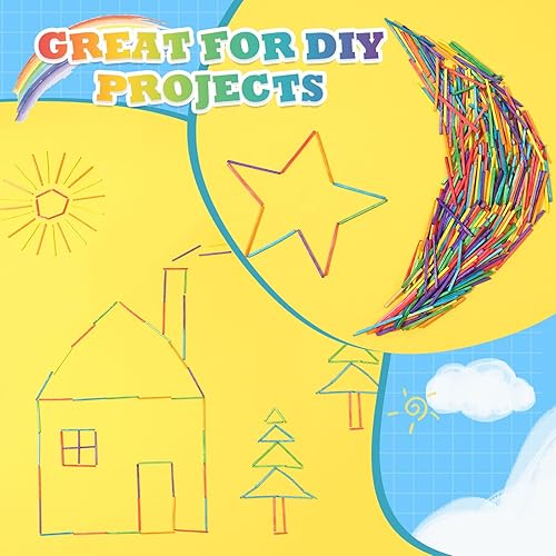 Miniatura 4 de Geetery 1000 unidades de palos de fósforo coloridos de 2 x 0.1 pulgadas, palillos de madera a juego para niños, adultos, manualidades, proyectos