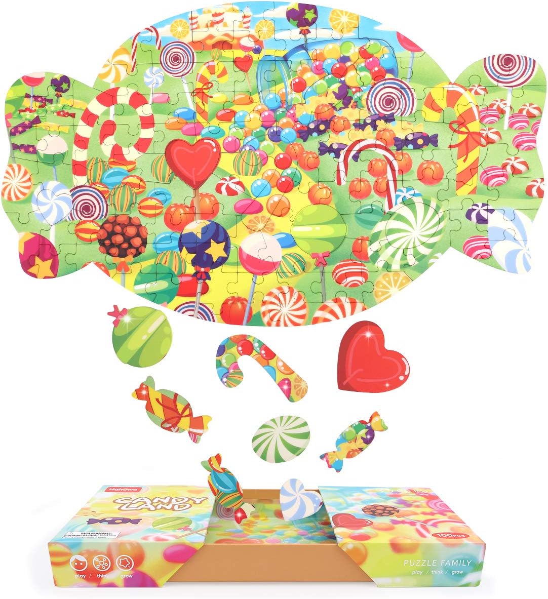 Amazon限定ブランド Nueplay キャンディ ジグソーパズル 100ピース 知育玩具 男の子 おもちゃ 女の子 教育ゲーム 知的ゲーム 家族 オモチャ 誕生日プレゼント 贈り物 Cm キッズ 高価値 X 子供向けパズル 31 2 孫 53 2 収納ボック付き 人気