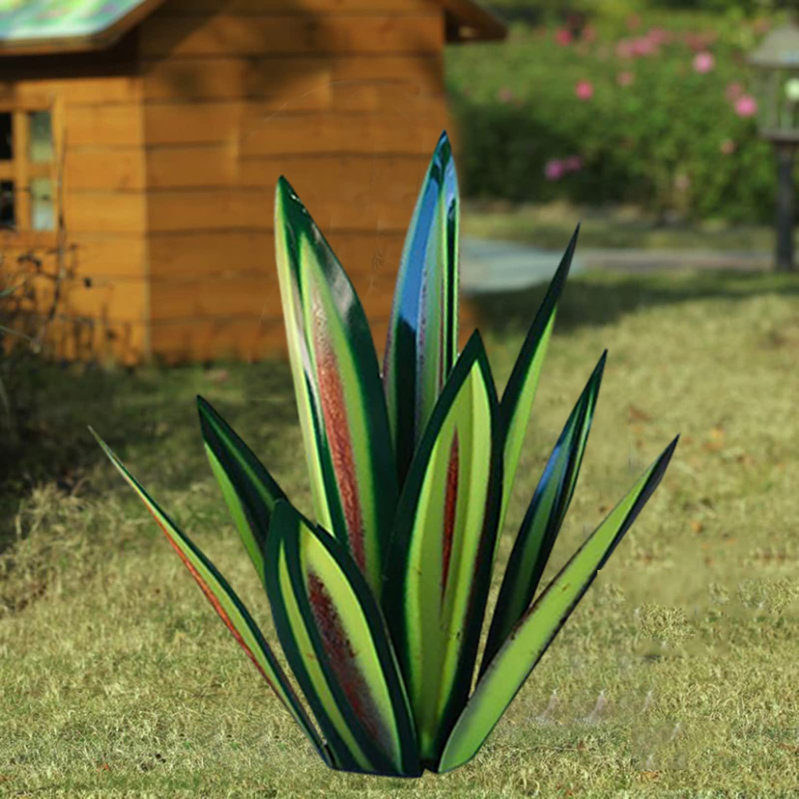 2023 Duża rustykalna rzeźba Tequila - 65 cm Figury ogrodowe do użytku na zewnątrz, ozdoba ogrodowa, dziedzińce, balkony, park, metalowa rustykalna rzeźba Tequila (zielona)
