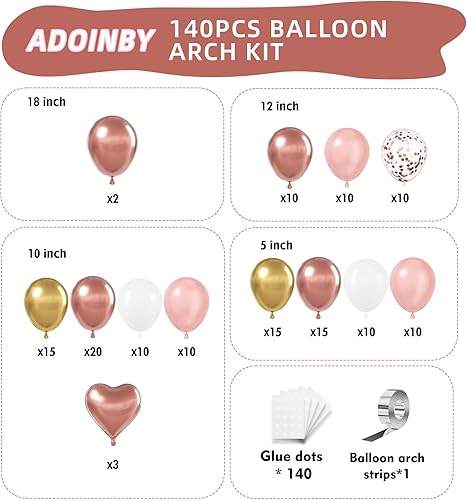 Miniatura 9 de Kit de arco de globos blancos y plateados, 140 piezas de guirnalda de globos de fiesta de confeti blanco metálico plateado y plateado para