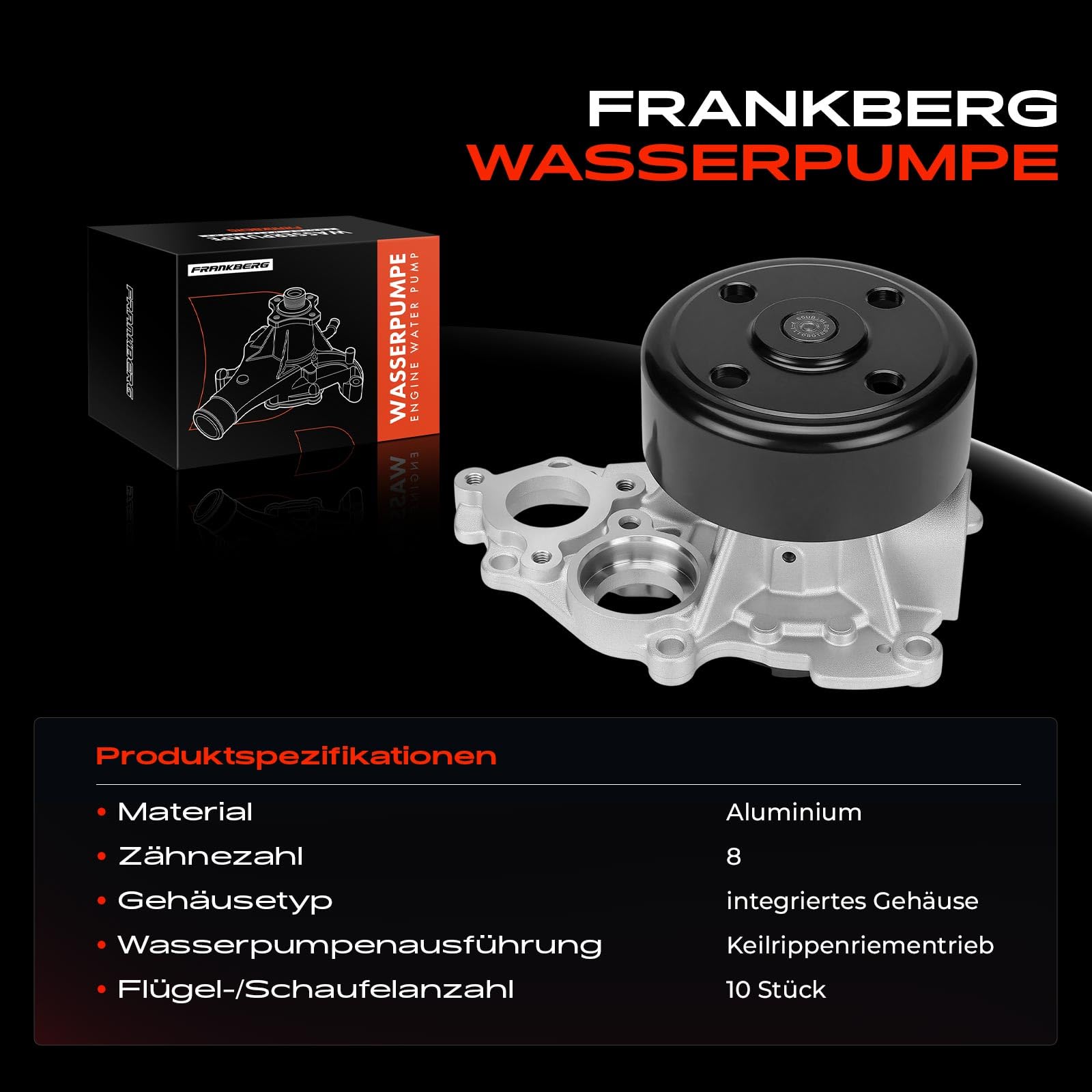 Frankberg Pompa wodna chłodząca kompatybilna z X5, F95, G05, 3,0L, Z4, R.o.a.d.s.t.e.r, G29, 4, Cabriolet G23, G83, Replace# 11515A444F4
