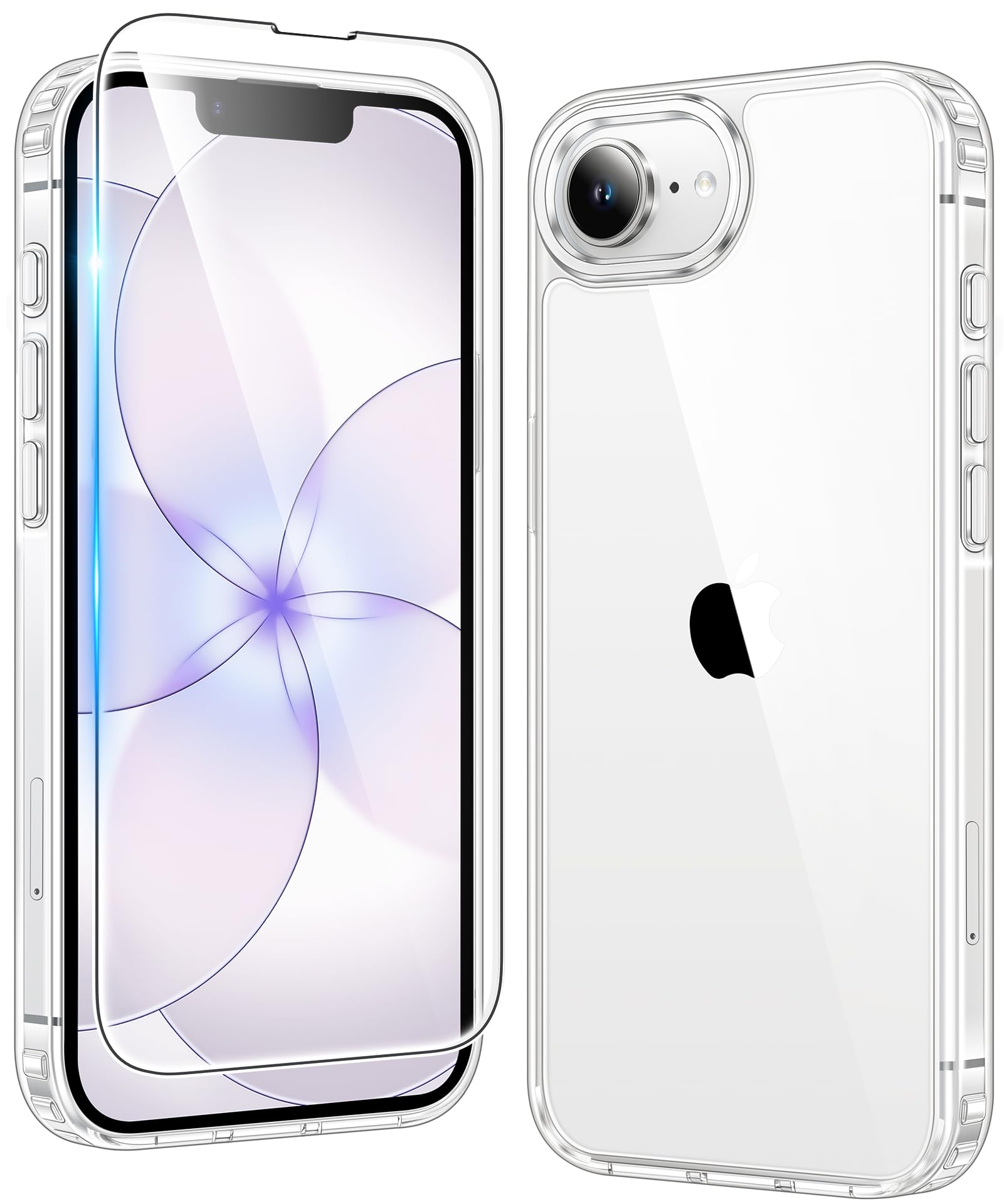 FNTCASE for iPhone 17e/16e Case with Screen Protector Clear Phonecase | Anti Yellowing, Military Grade Drop Protection, Rugged Shockproof Protective Bumper, Slim Transparent Cell Phone Case