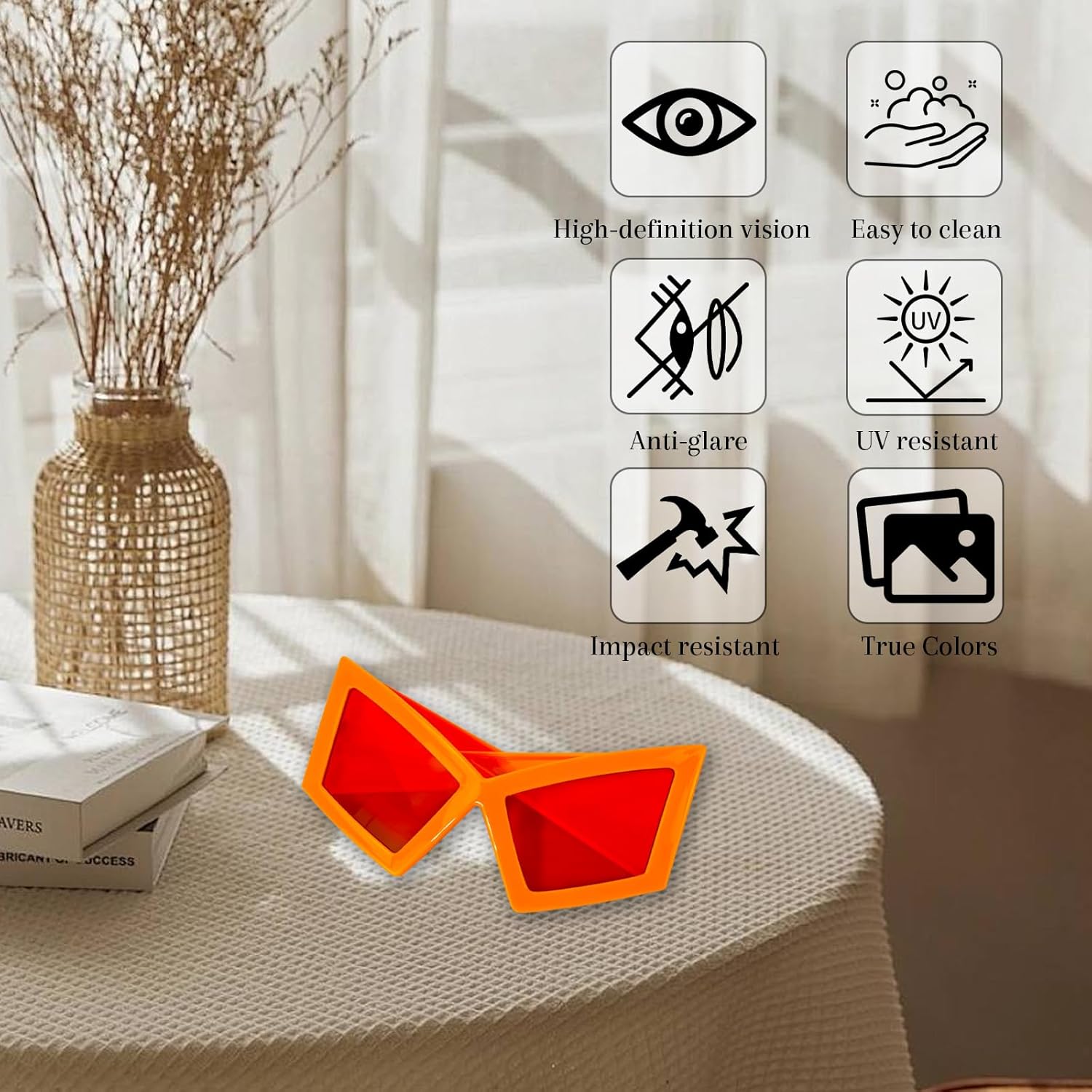 Funny Oversized Party Glasses Sunglasses Max Width 5.9", Hilarious Costume Accessories for Birthdays, Dance Parties - Image 6