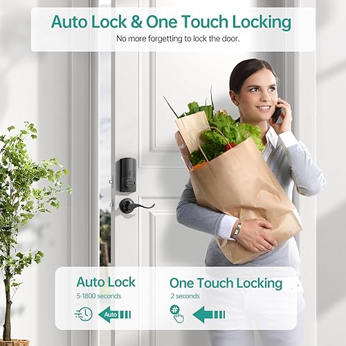 Miniatura 6 de Cerradura de puerta delantera inteligente con huella digital Cerradura de puerta de entrada sin llave Hornbill con juego de cerradura digital