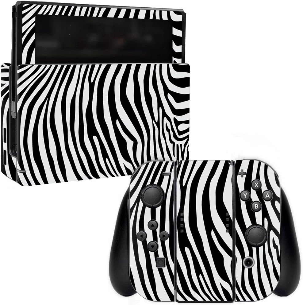 MightySkins Skin Compatible with Nintendo Switch - Black Zebra | Protective, Durable, and Unique Vinyl Decal wrap Cover | Easy to Apply, Remove, and Change Styles | Made in The USA