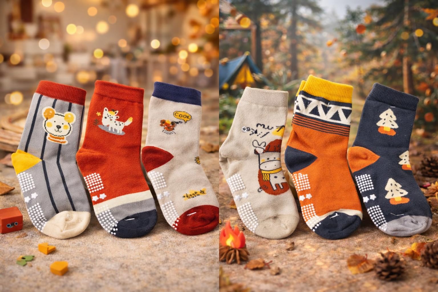 MADHAV COMMUNICATION Antiskid Socks for kids 5-7 Years Cotton Stretchable Ankle Length Baby Wear Kids Socks Pack of 3 1