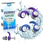 Waterproof Swimming Ear Plugs for Adults - 2 Pairs of Reusable Soft Silicone Swim Earplugs,Perfect for Surfing, Diving,Pool,Showering and Other Water Sports - Keep Water Out and Ear Protection