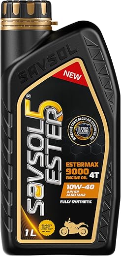 SAVSOL ESTER5 ESTERMAX 9000 4T 10W-40| Fully Synthetic Bike Engine Oil (1L) | With Advanced Ester Fluid Technology | API SP | Meant for High...