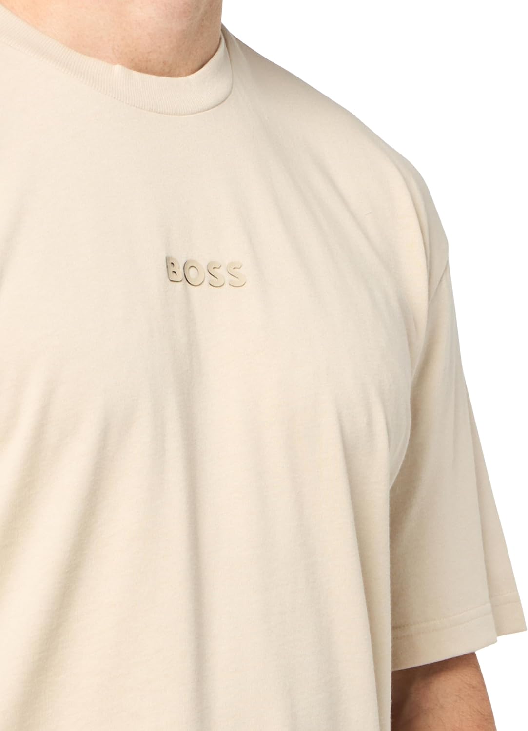 BOSS Mens Tonal Center Logo Cotton T-Shirt - Image 3