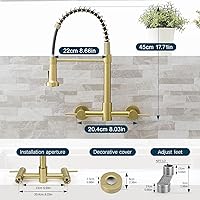 Vista 41 de AIMADI Matte Black Kitchen Faucet,Black and Gold Kitchen Faucet with Pull Down Sprayer Commercial Single Handle Spring Sink Faucets Suitable for