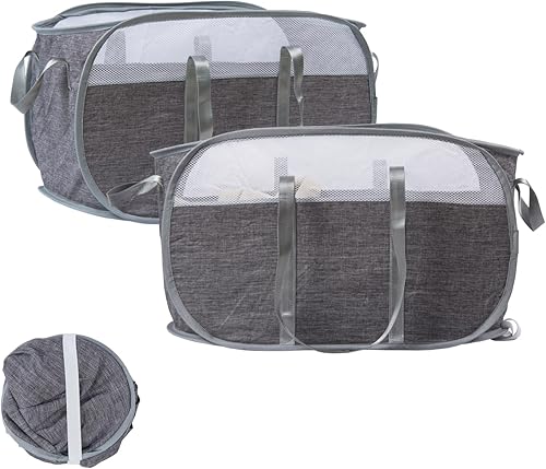 Cesta plegable para la lavandería, cesta plegable para la ropa sucia con asas reforzadas, horizontal y a prueba de desgarros, cesta de ropa sucia