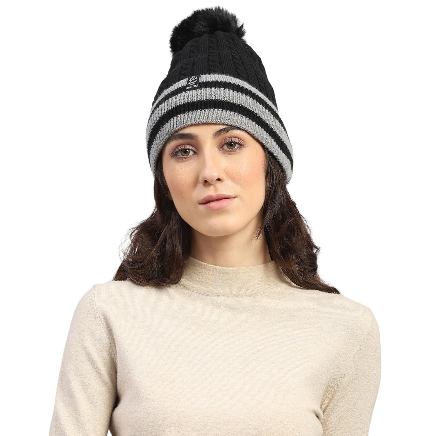 monte carlo Womens Regular Fit Printed Cap | Soft Knitted Beanie Cap Soft Lightweight & Warm | Warm Woollen Beanie Hat for Women (Pack of 1)-picture-37