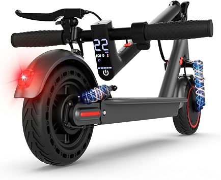 Qlaway Electric Scooter with Seat for Adults, 8.5"/10" Tires, 19/22MPH, 350W/500W Powerful Motor, 15/22 Miles Long Range, Foldable & Portable Commuter Escooter with Dual Braking System, APP Control