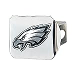 Philadelphia Eagles NFL Chrome Hitch Cover with 3D Colored Team Logo by FANMATS - Unique Team Logo Metal Molded Design - Easy Installation on Truck, SUV, Car - Ideal Gift for Die Hard Football Fan