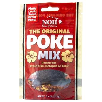 NOH Hawaiian Poke Mix, 0.4 oz Packet Pack of 1 - Island-Style Poke Seasoning Mix made w/Ogo Seaweed, Hawaiian Salt, and Chili Pepper, perfect for Ahi Tuna, Seaweed Salad, Octopus, Tofu, and More