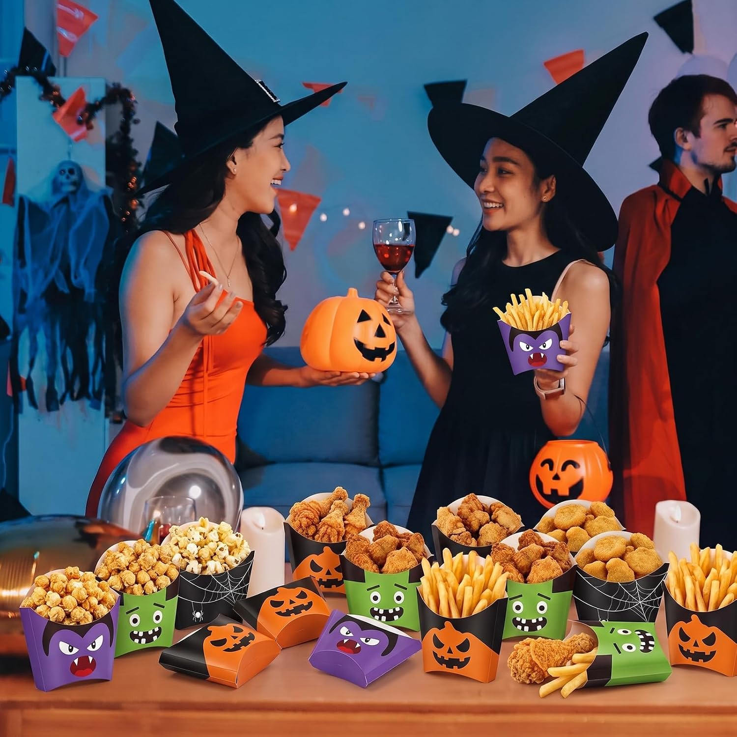 Funnymoom 40 Pcs Halloween French Fries Holder 12 oz Charcuterie Cups image 4