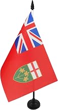 Ontario Table Flag 5'' x 8'' - Canada - Canadian region of Ontario Desk Flag 21 x 14 cm - Black plastic stick and base - AZ FLAG