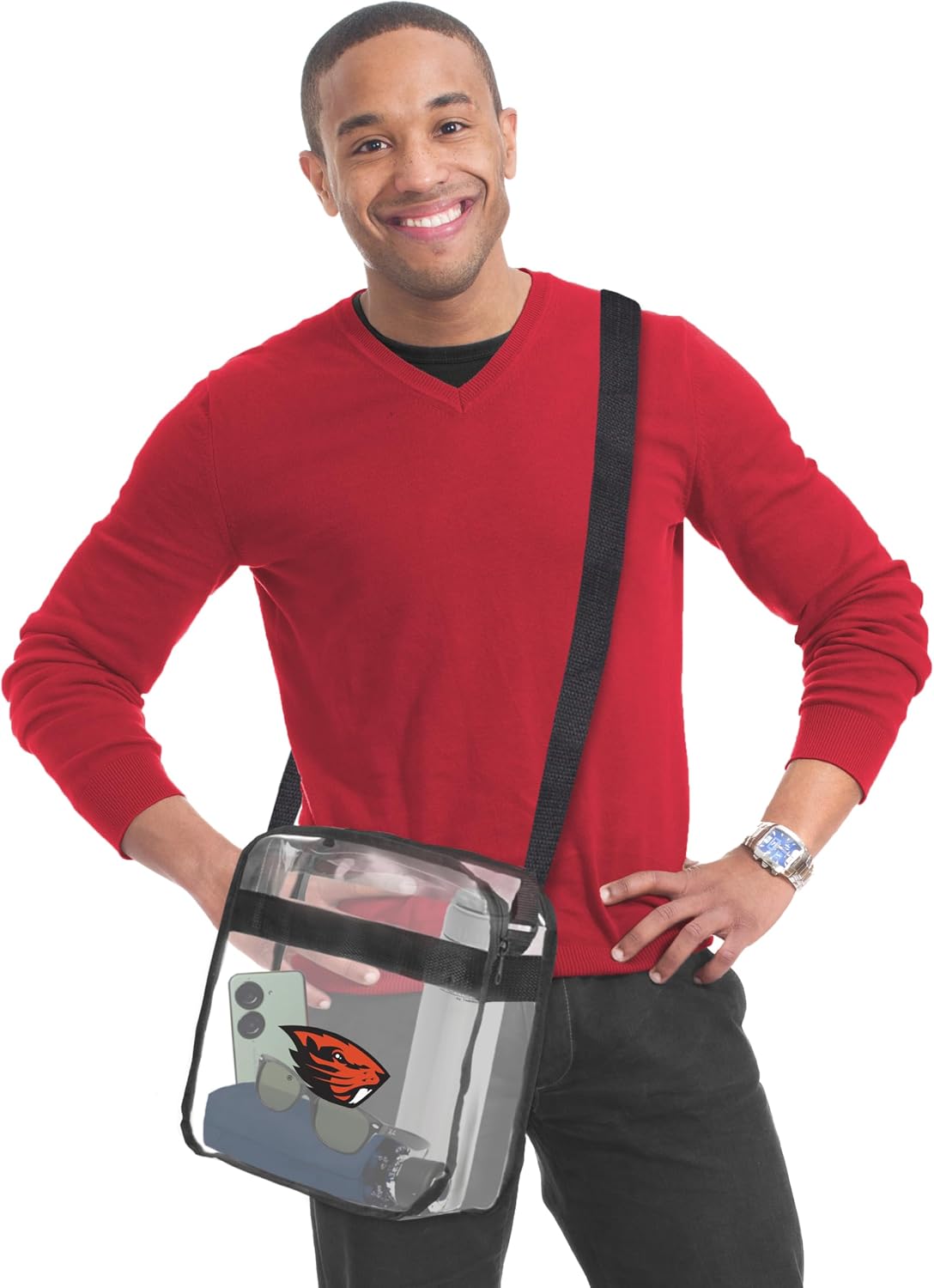 Littlearth Unisex NCAA Clear Carryall Crossbody Bag