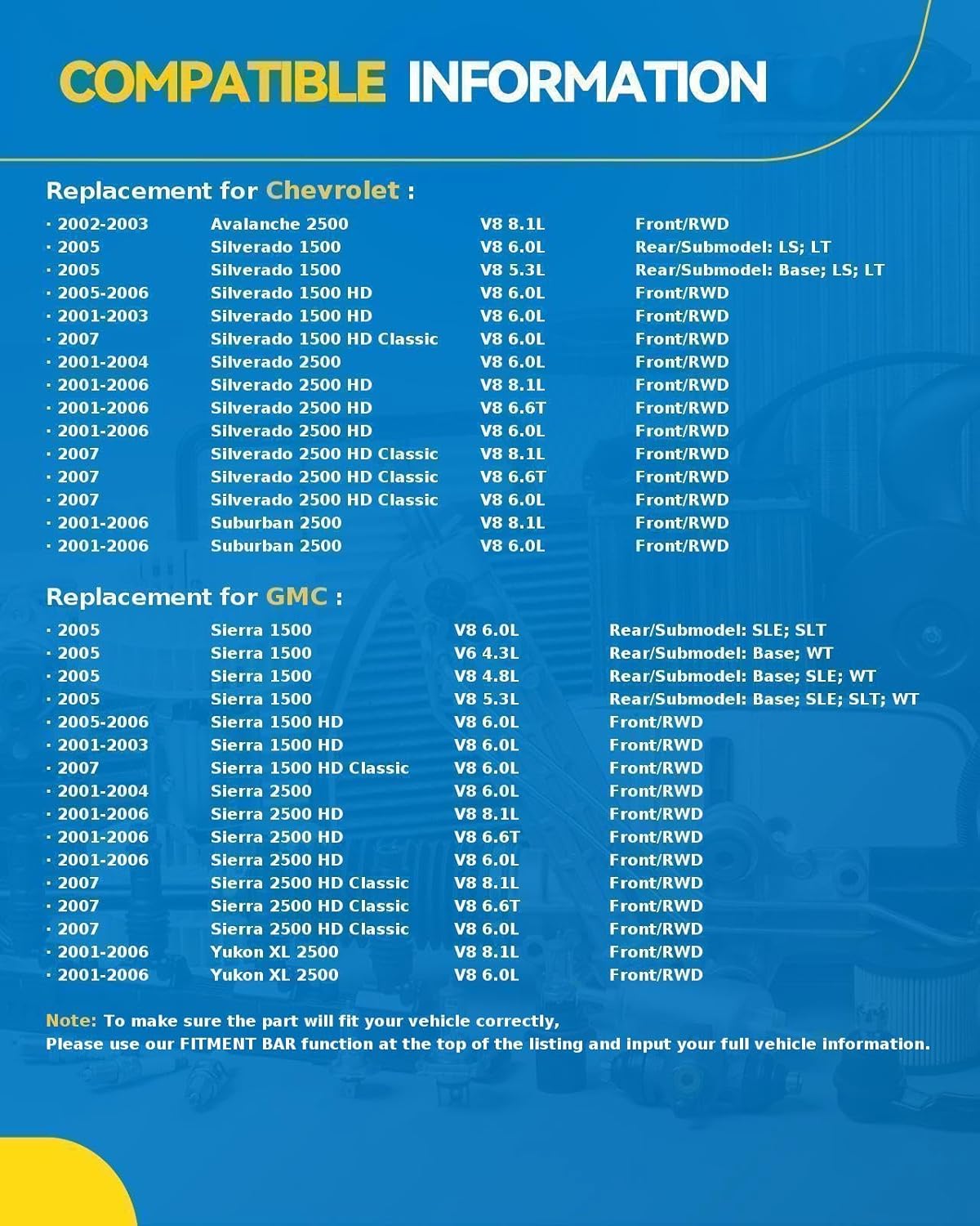 PHILTOP Rear Front Wheel Hub Bearing for 2005 Silverado 1500, 2001-2006 Silverado 2500 HD, 2005 Sierra 1500, 2001-2006 Sierra 2500 HD, 515086 Hub Assembly 8 Lugs w/ABS