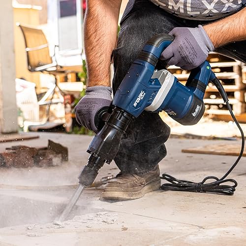 Miniatura 5 de Stark USA Martillo de demolición, martillo astillador eléctrico de 1200W, mango antivibración máximo de 3100BPM 14J