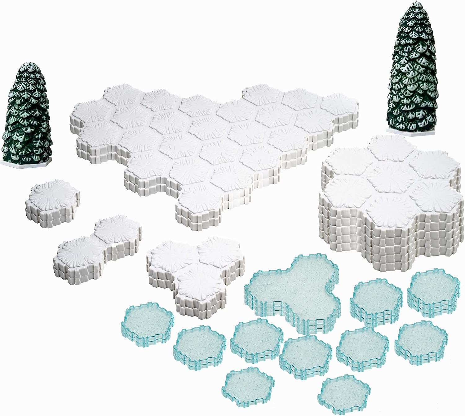 Renegade Game Studios Heroscape Terrain Expansion: The Snow Fields of Valhalla with 120 Hex-Tiles & 2 Evergreen Trees