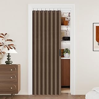 Vatge Door Curtains for Doorways - Brown Curtains for Closets Doors Privacy Room Divider for Room Division, 1 Panel with Binding, W39 x L78, Brown