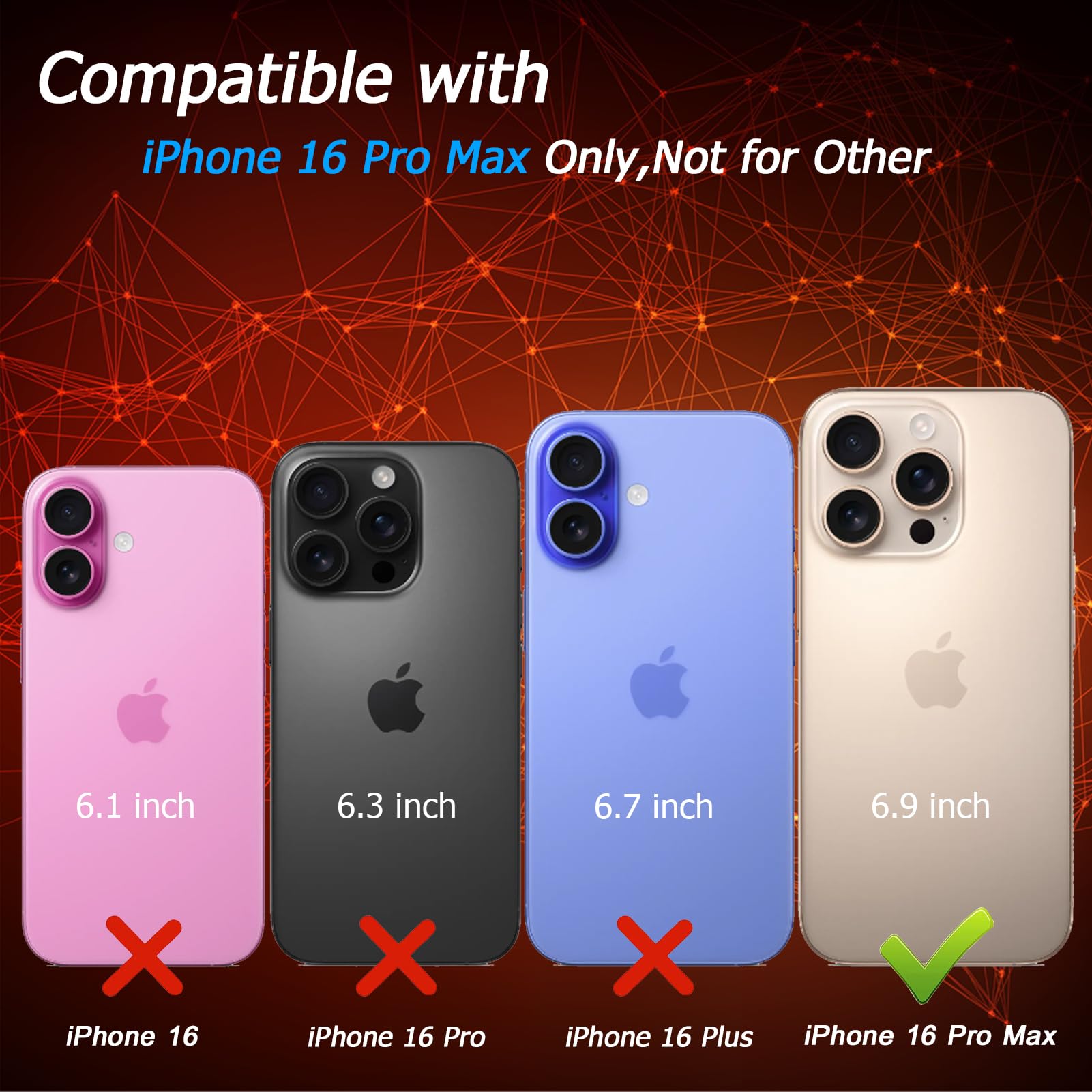 Battery Case for iPhone 16 Pro Max, [12000mAh] Enhanced Portable Protective Qi Wireless Charger Case Battery Pack with CarPlay Wireless Charging Case Compatible for iPhone 16 Pro Max (6.9 inch)-Black