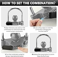Vista 4 de Cenipar Cerradura de enganche de remolque universal con cerradura de combinación, acoplador de bola de remolque de acero resistente, se adapta a