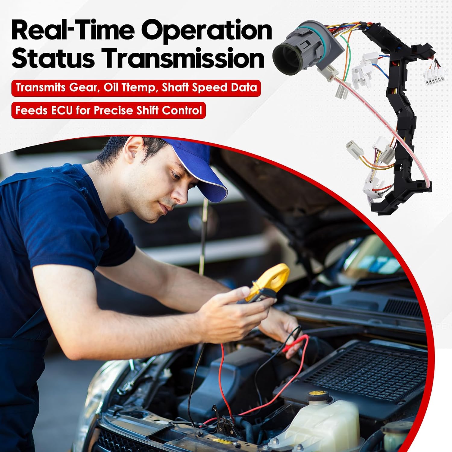 6 Speed Transmission Wiring Harness Compatible for Allison 1000 2000 2400 2006-2009 Internal Wire Harness 29543336 Replace 350-0087 121446C, Duramax Application Only, 7 Solenoid Type